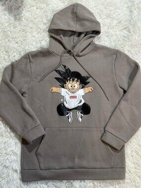 Kids L Bros DBZ Hoodie Pullover Gray Cotton Blend READ**